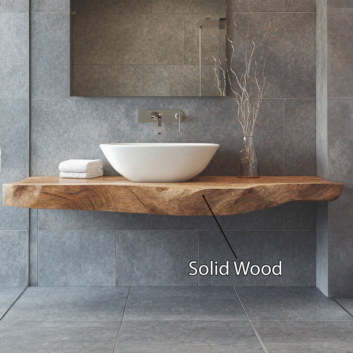 Handcrafted Wooden Vanity Custom Bathroom Fit SILDTBRV218
