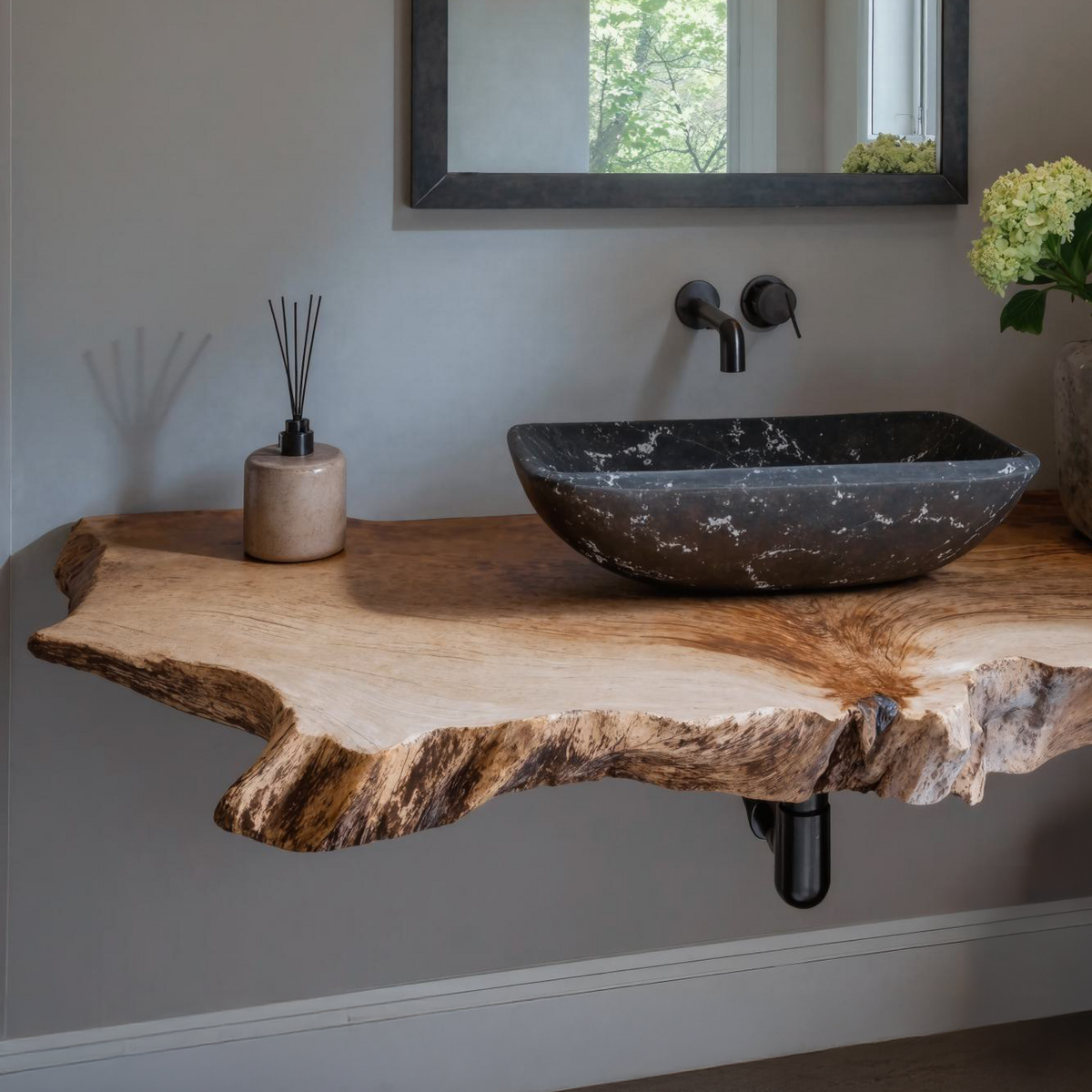 Elegant Farmhouse Bathroom Floating Shelf With Natural Wood SILDTBRV116
