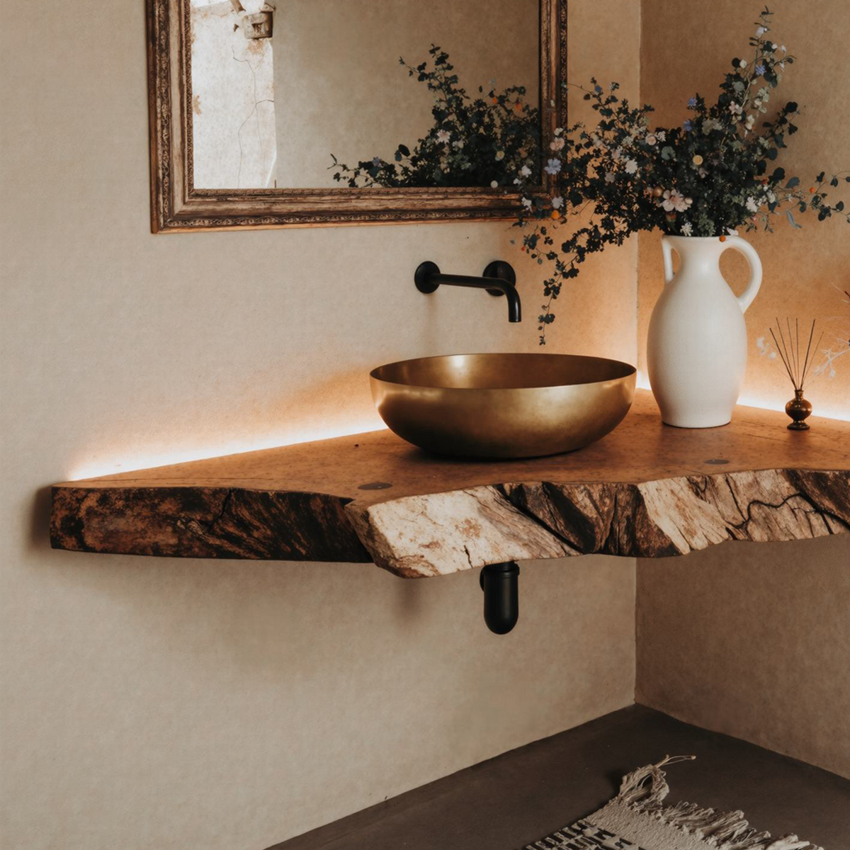 Floating Corner Vanity Bathroom SILDTBRV073