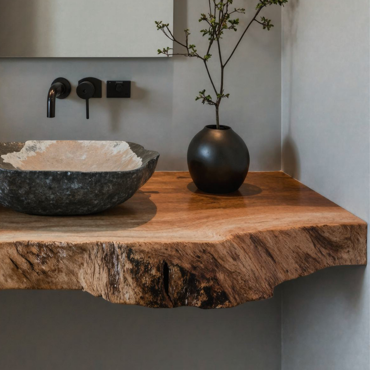 Farmhouse Wooden Bathroom Vanity Shelf For Any Rustic Home SILDTBRV118