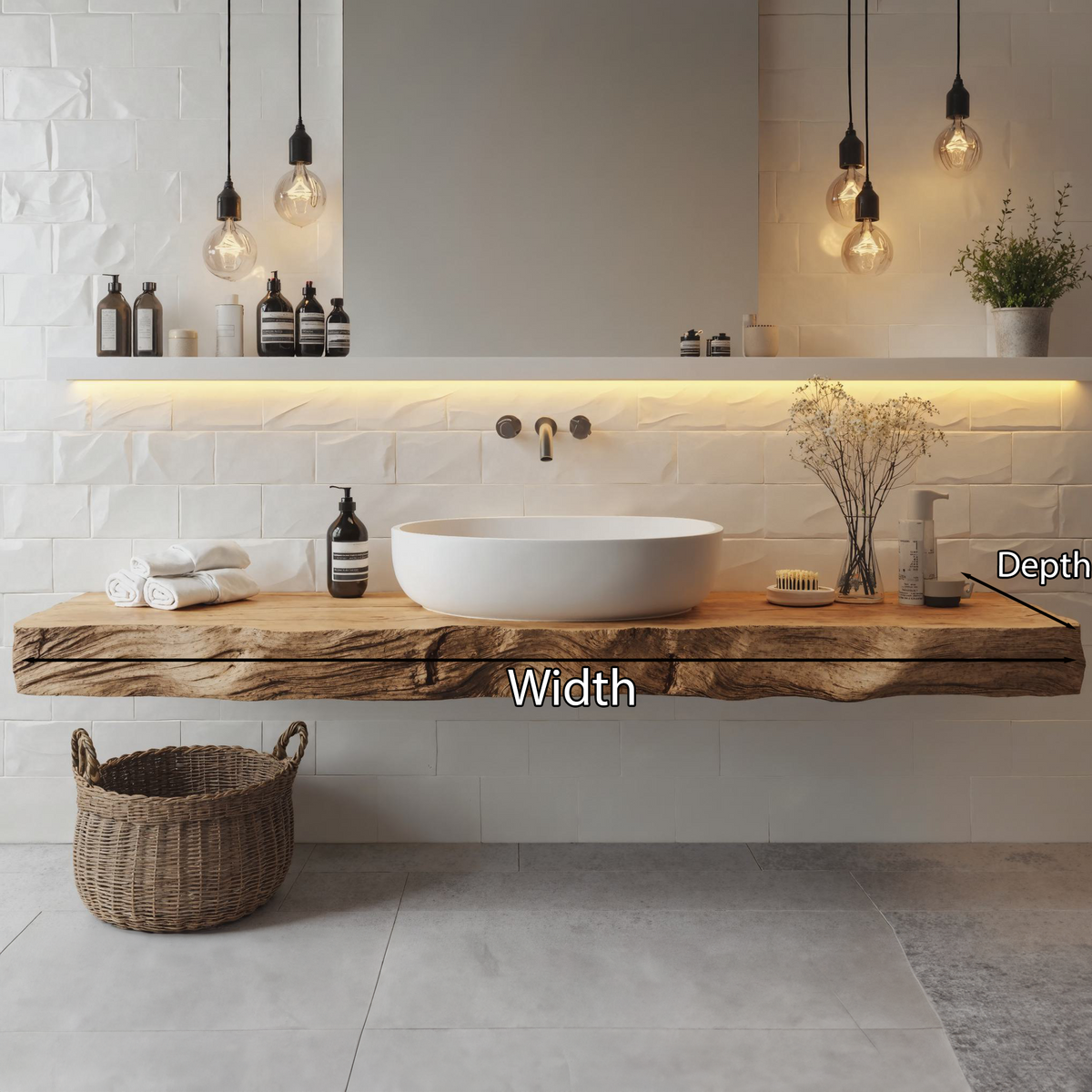 Handcrafted Live Edge Bathroom Vanity For Modern Design SILDTBRV227