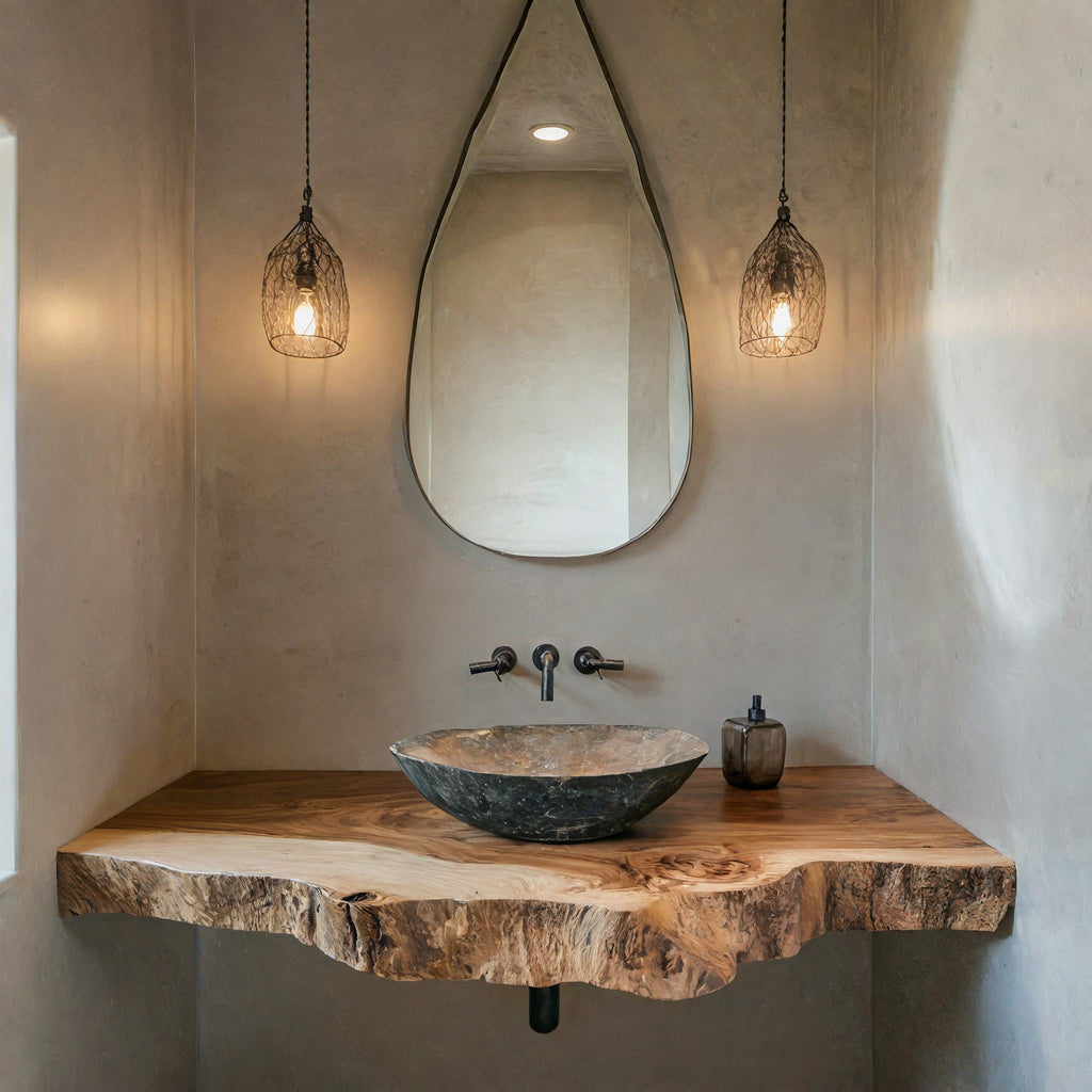 Handcrafted Solid Wood Vanity Bathroom Furniture SILDTBRV206