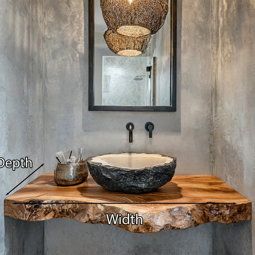Handcrafted Solid Wood Vanity Unique Bathroom SILDTBRV201