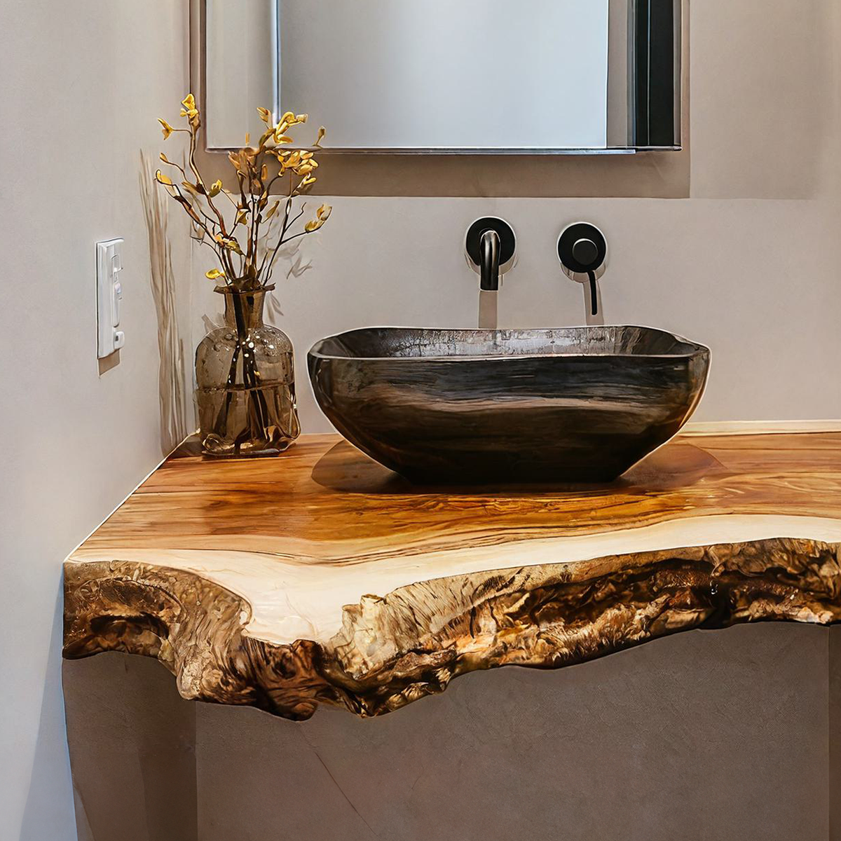 Farmhouse Solid Wood Vanity Bathroom Decor Ideas SILDTBRV194