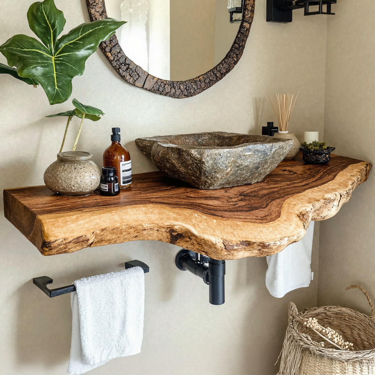 Floating Edge Bathroom Vanity Shelf SILDTBRV038