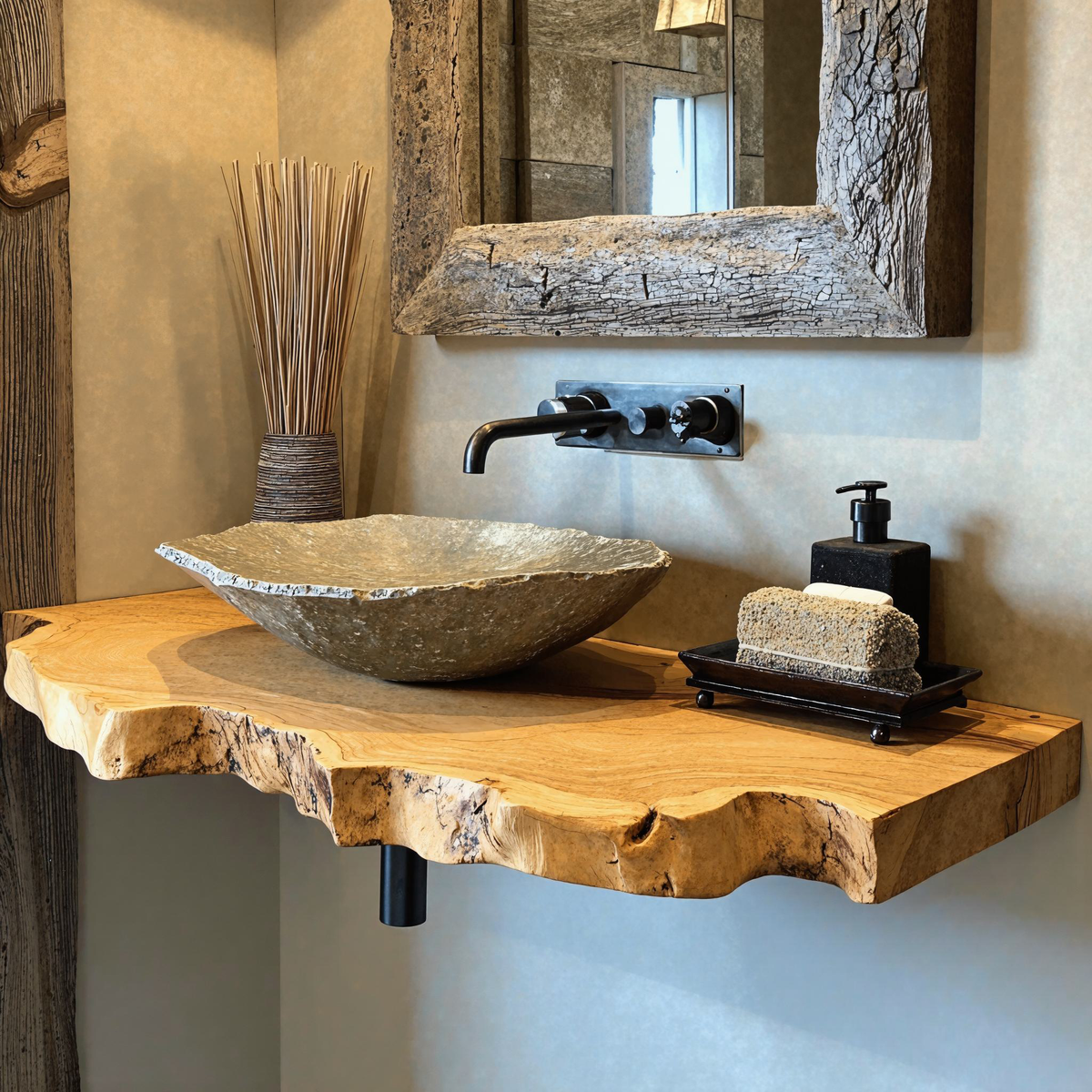 Floating Wood Bathroom Shelf SILDTBRV033