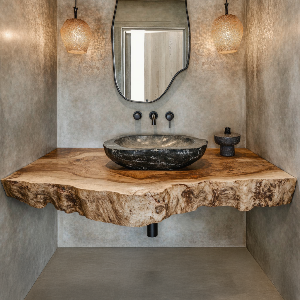 Farmhouse Style Floating Vanity Shelf For Cozy Bathrooms SILDTBRV126