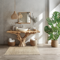 Farmhouse Natural Wood Bathroom Vanity For Relaxing Bathrooms SILDTBRV143