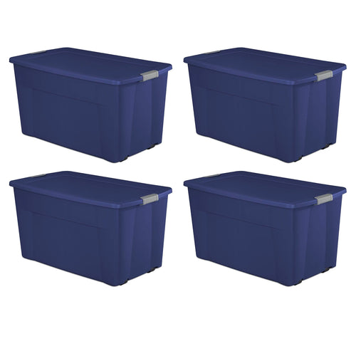45 Gallon Wheeled Latch Tote, Stadium Blue, Case Of 4 - 36 5/8 Inch X 21 Inch X 19 1/2 Inch