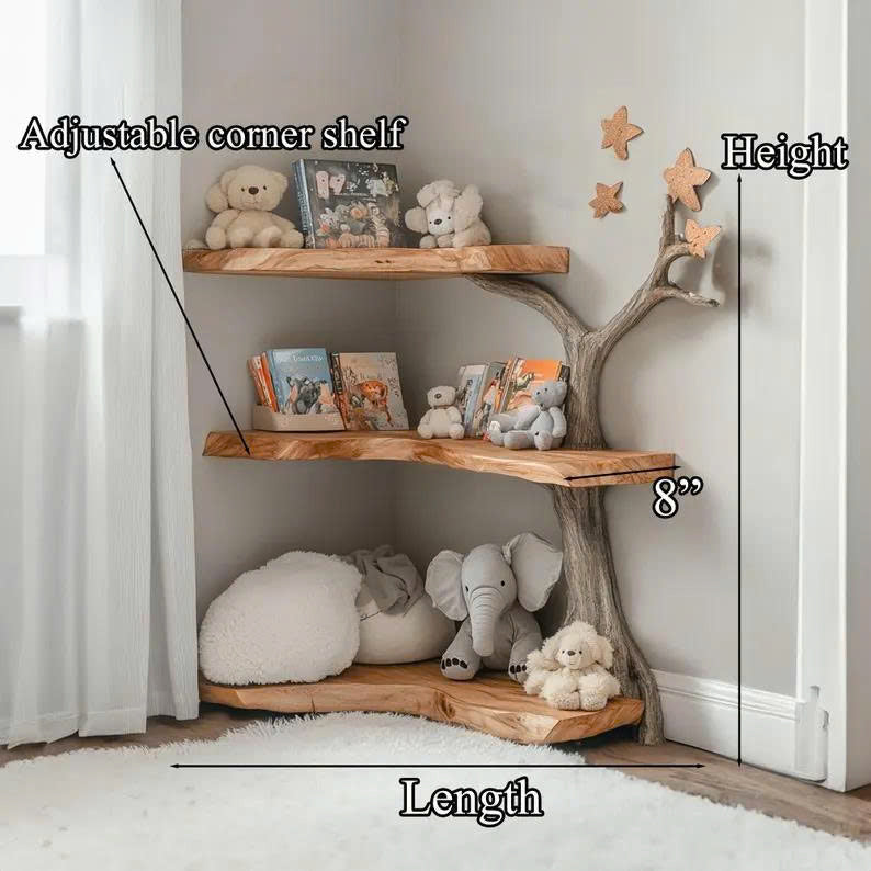 Kids Tree Bookshelf Solid Wood Room Decor Gift SINLTB155