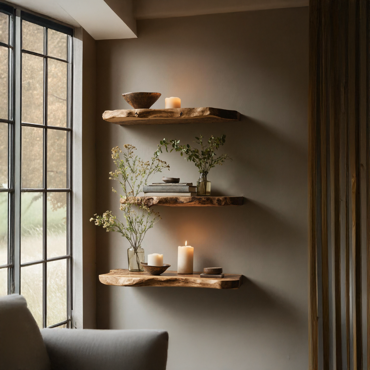 Handcrafted Live Edge Floating Bookshelf Unique Home Decor SILDTFL161