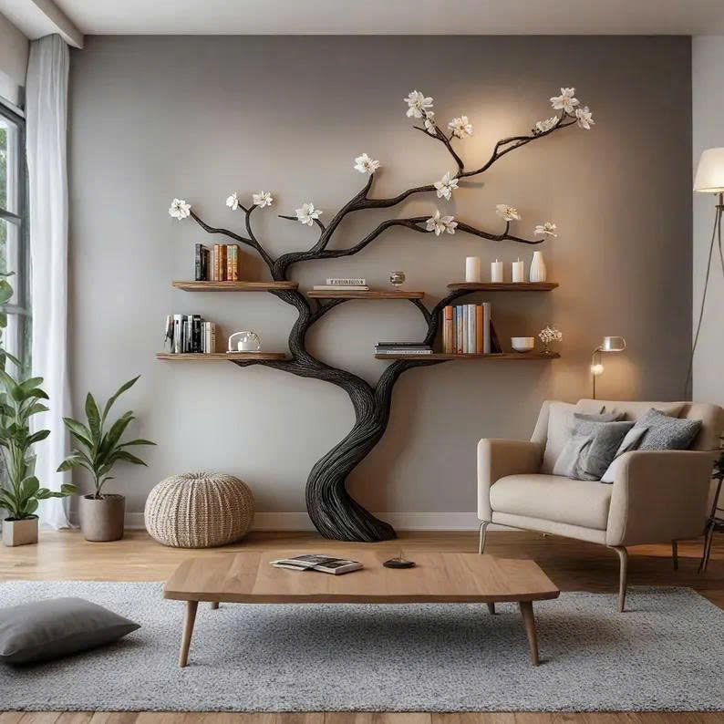 Custom Tree Bookcase Handcrafted Decor Room Gift For Her SINLTB166