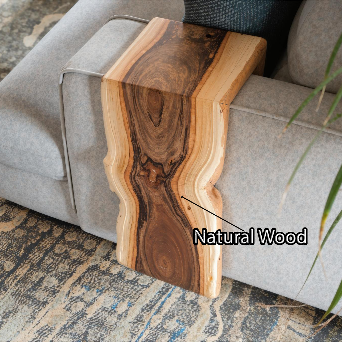Handcrafted Sofa Armrest Table With Functional Storage Space SILDTAR011