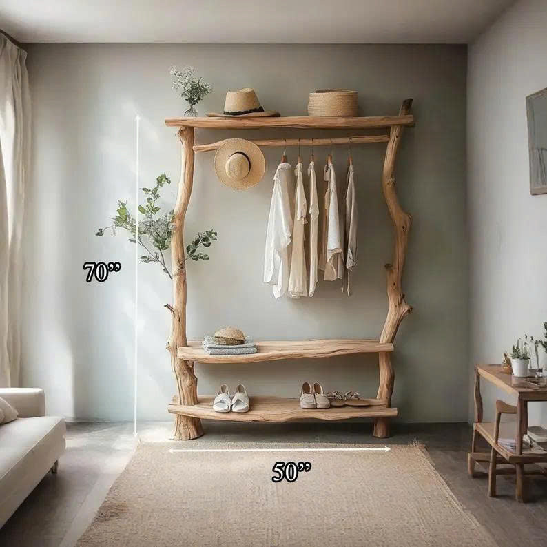 Handmade Wooden Tree Branch Coat Rack Home Decor Gift SINLTB164