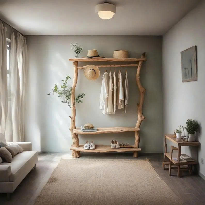 Handmade Wooden Tree Branch Coat Rack Home Decor Gift SINLTB164
