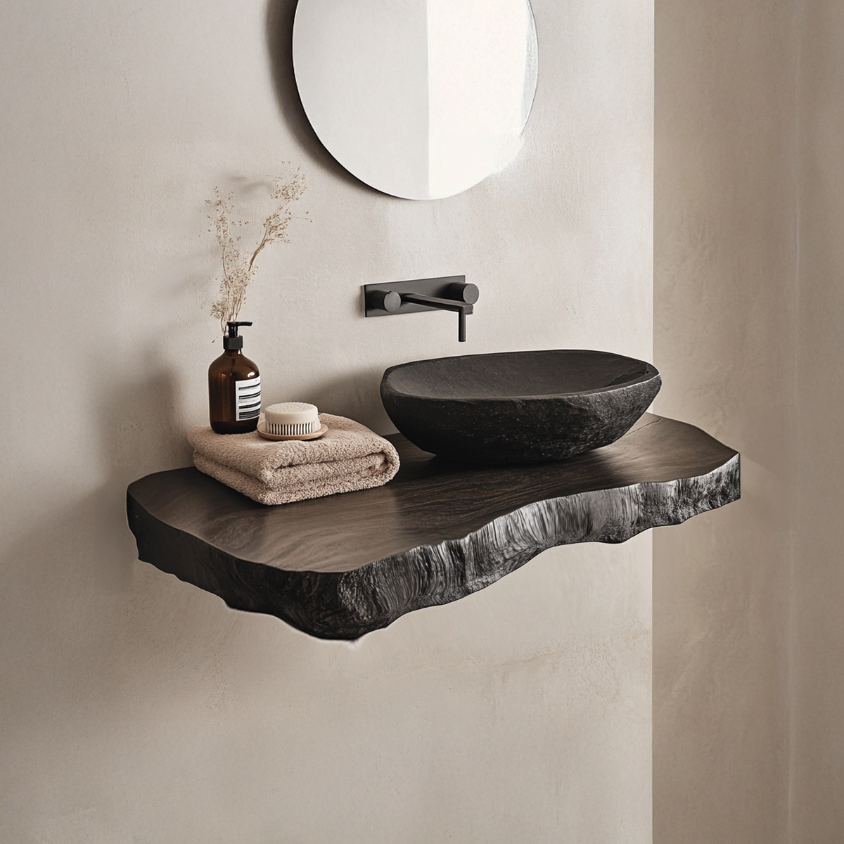 Custom Shelf Vanity Solid Wood Decor Home SINLBRV031