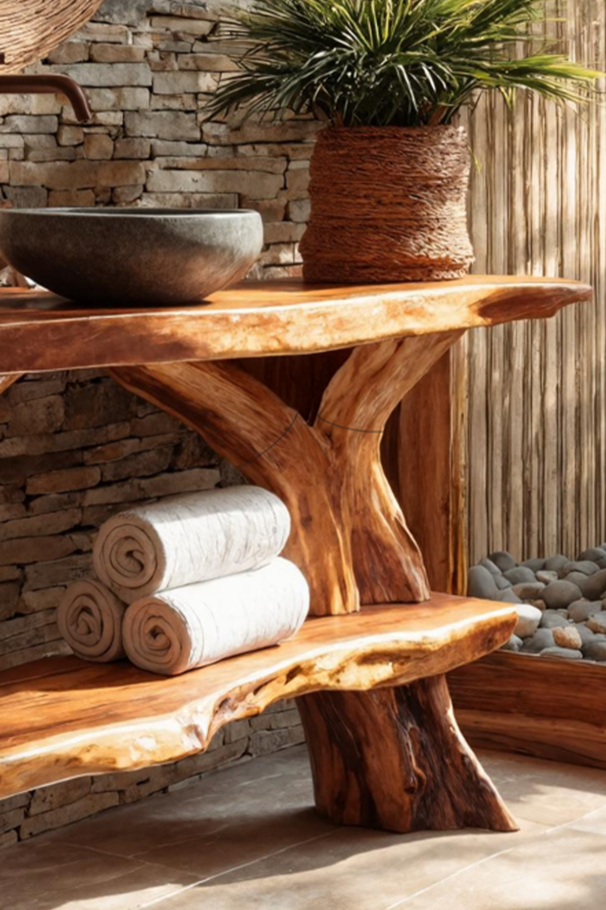 Handcrafted Solid Wood Vanity For Stylish Bathroom Furniture Design SILDTTNBRV034