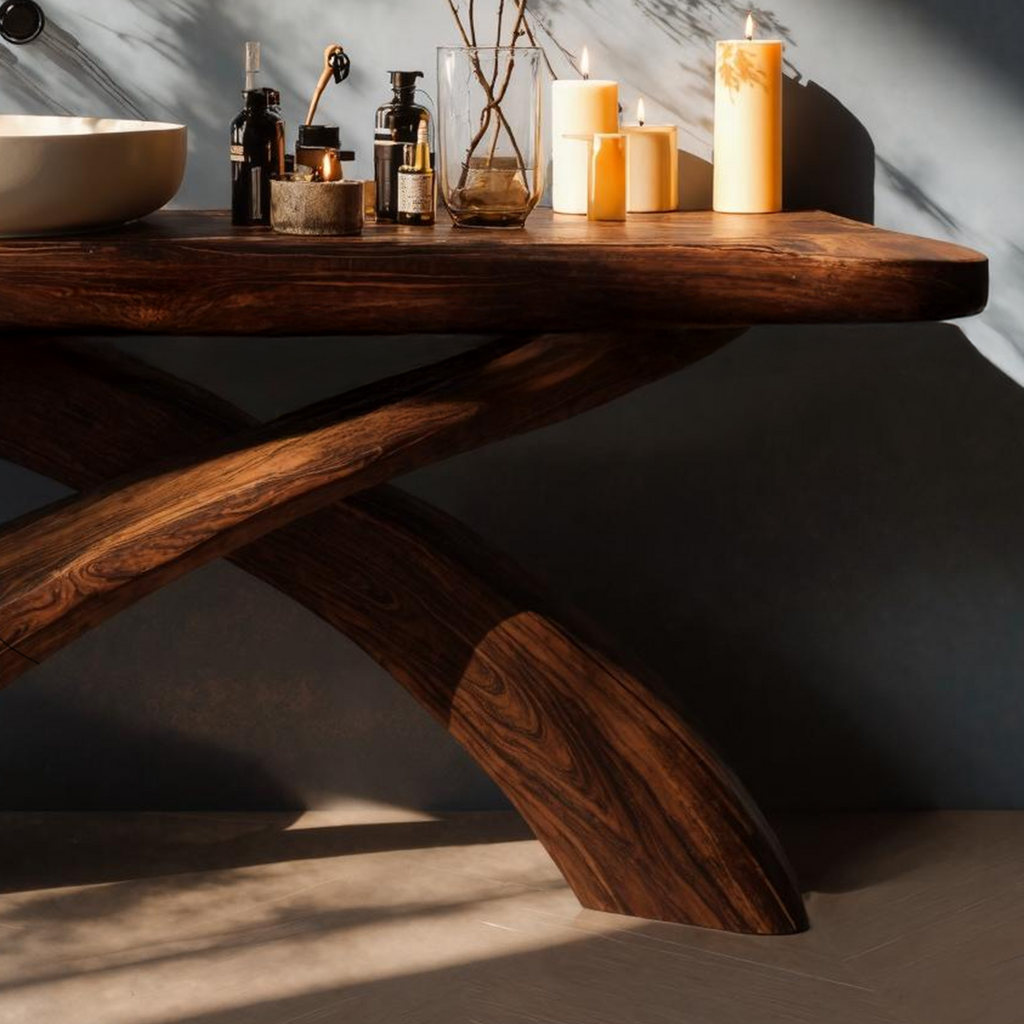 Farmhouse Live Edge Vanity For Cozy Bathroom SILDTTNBRV002