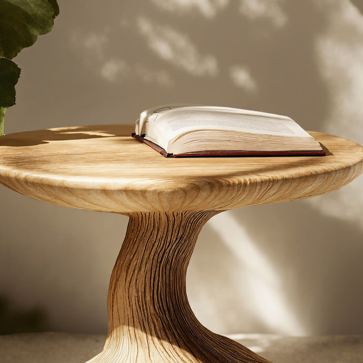 Handcrafted Wood Mushroom End Table For Lounge Area Rustic Charm SILDTEN098