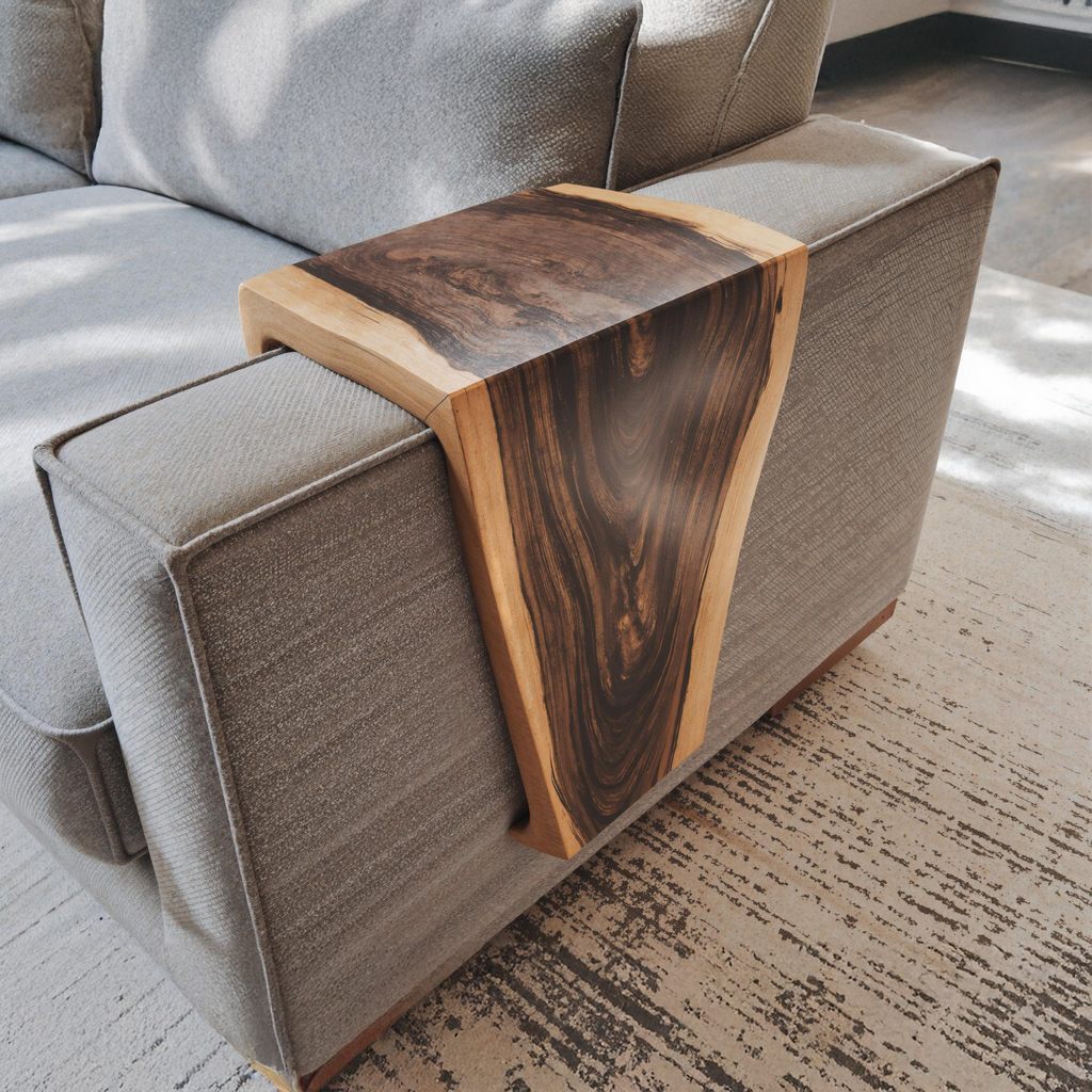 Handmade Armrest Table For Sofa With Natural Wood Design SILDTAR007