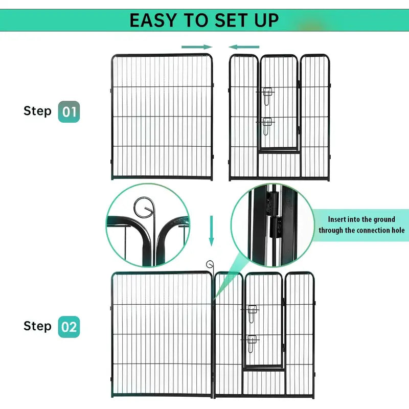 BestPet Metal Dog Playpen, 40in, 16 Panels, Indoor/Outdoor