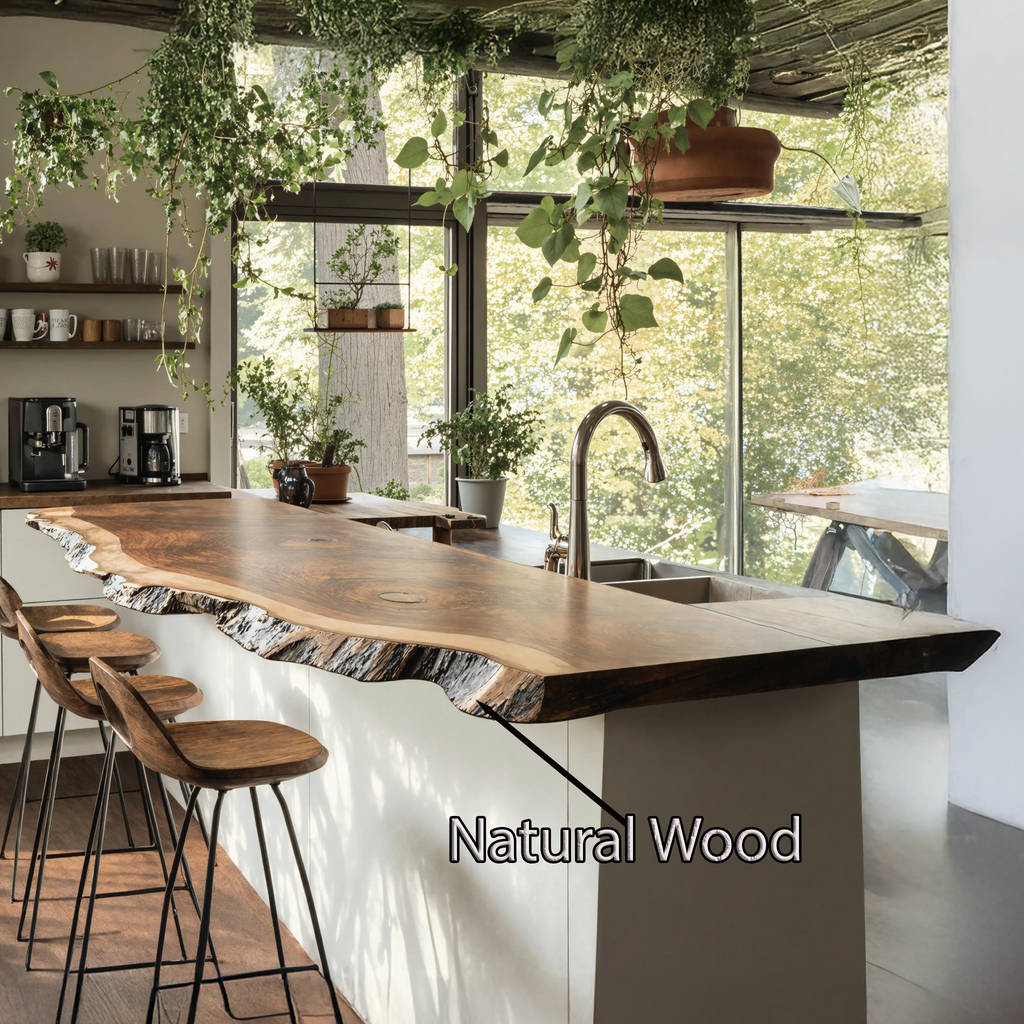 Farmhouse Wooden Kitchen Countertop For Beautiful Kitchen Ambiance SILDTKCT011