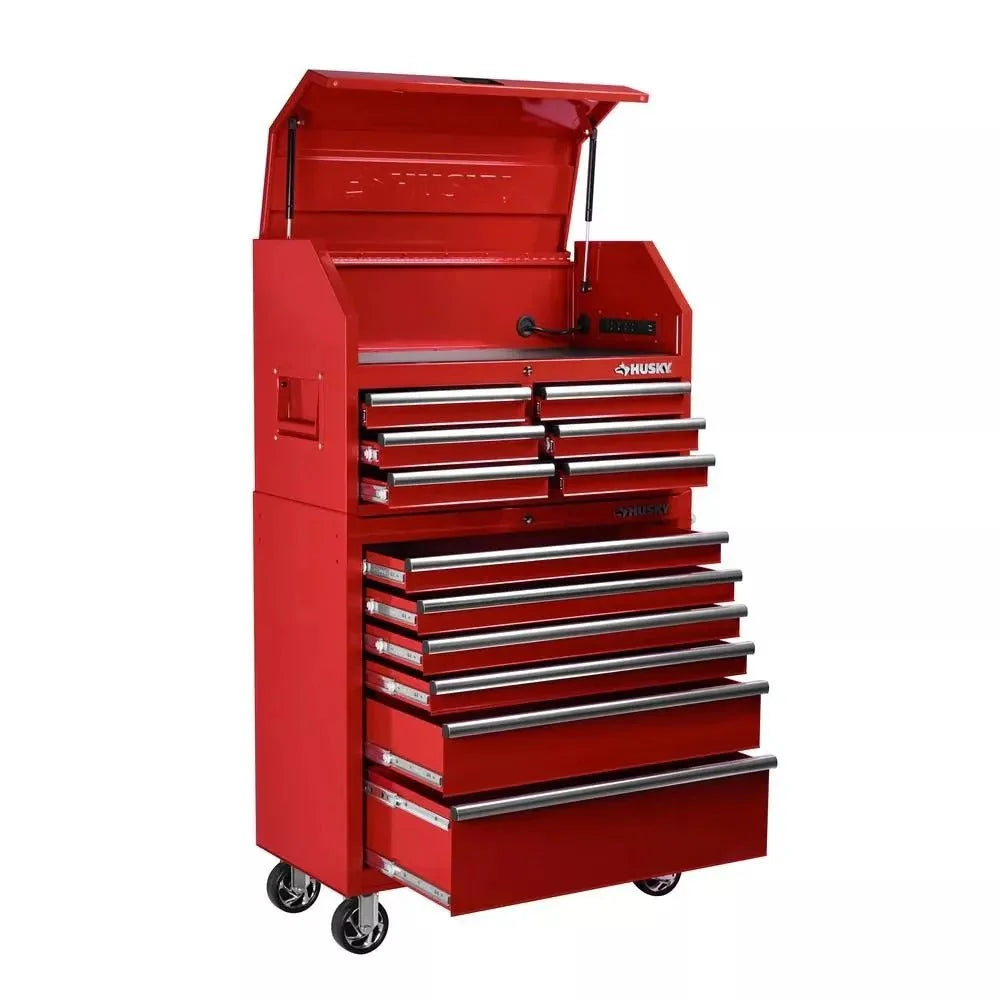 36 in. 12-Drawer Steel Tool Chest And Cabinet Combo - Red