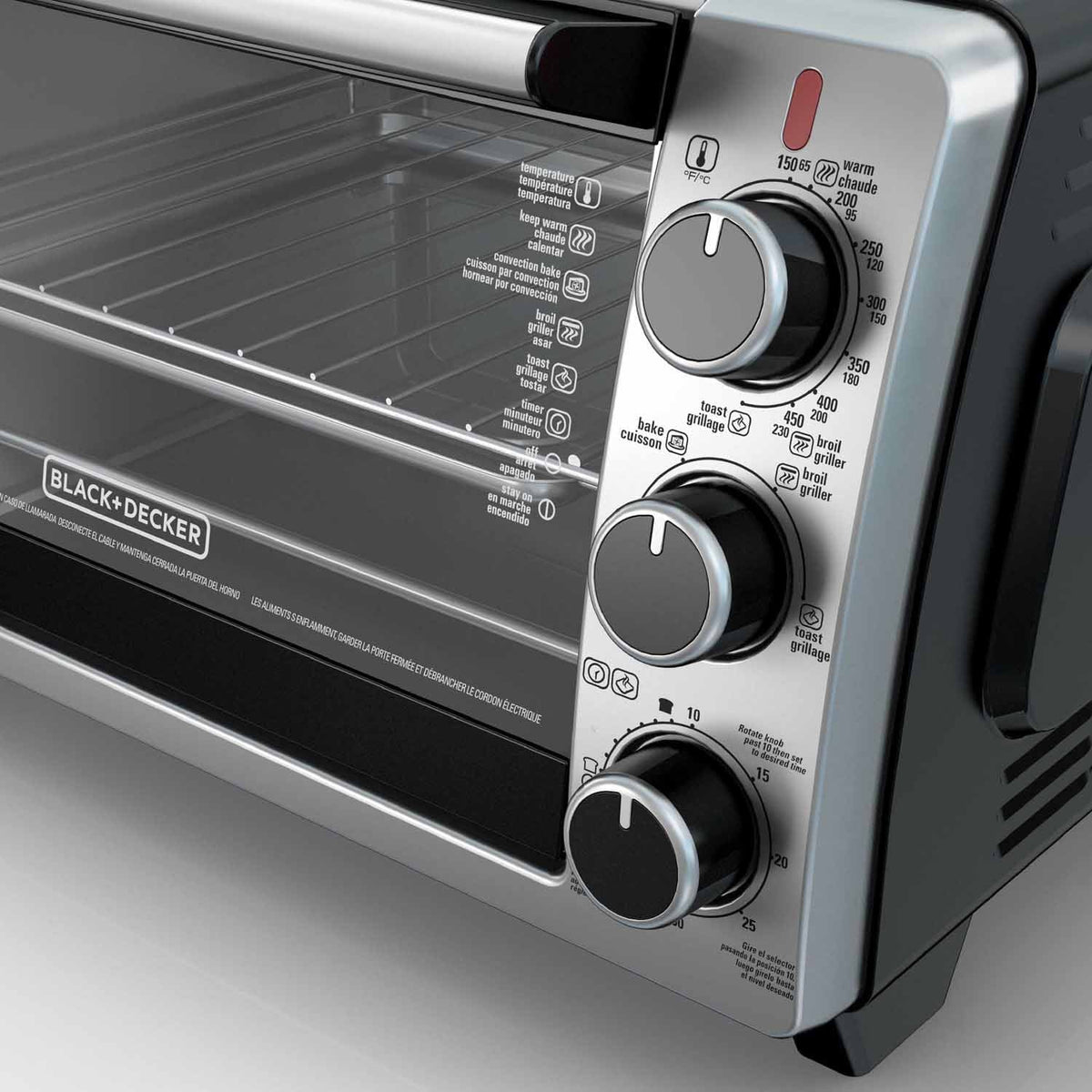 BLACK+DECKER 6-Slice Toaster Oven, Black - TO1950SBD