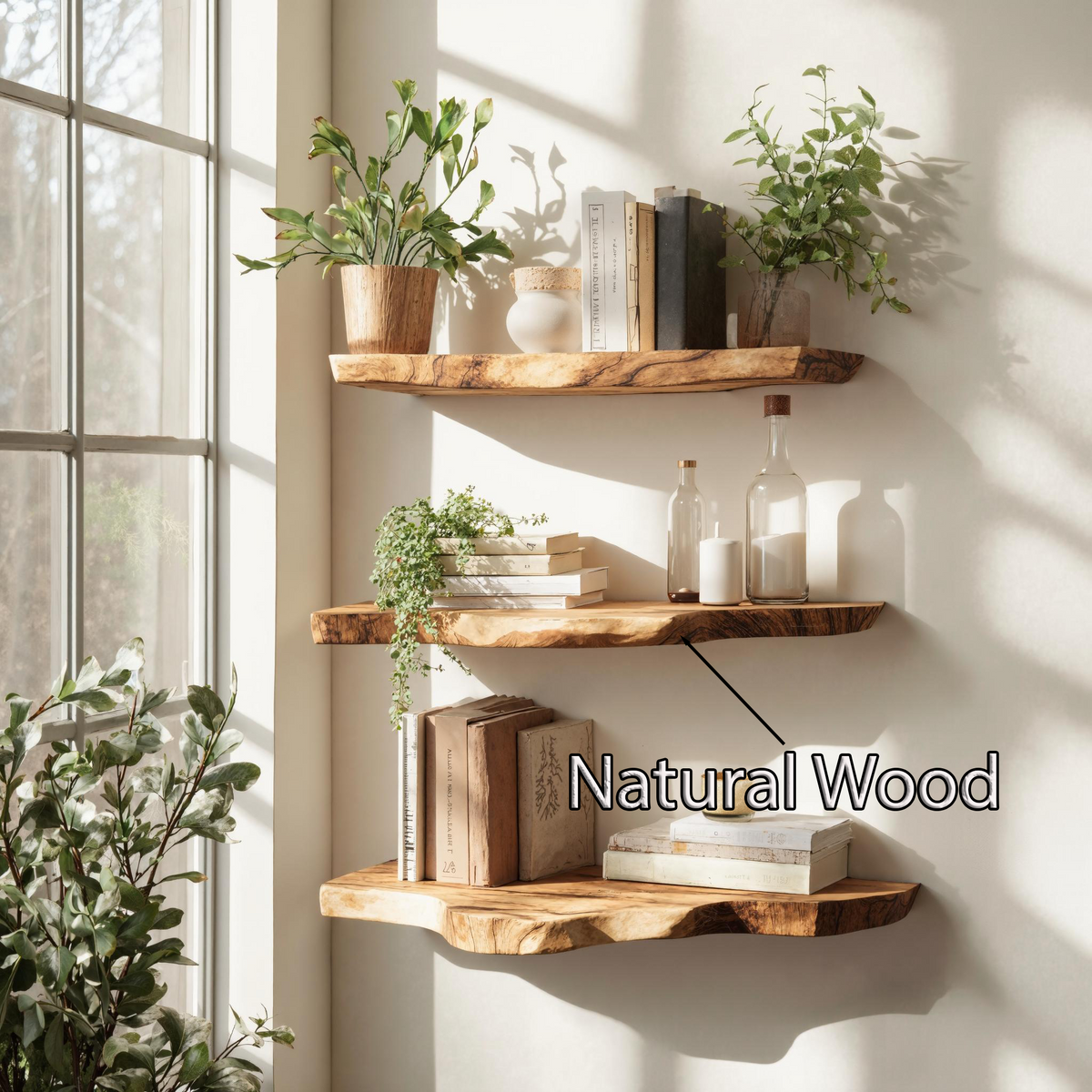 Handcrafted Live Edge Floating Bookshelf Furniture Decor SILDTFL157