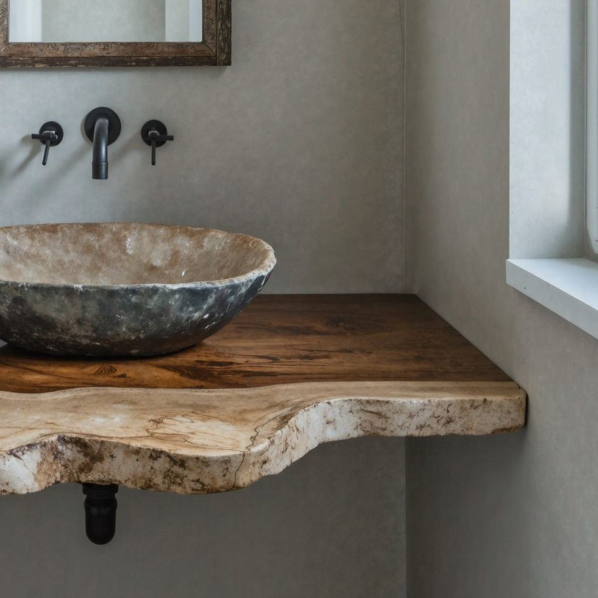 Elegant Rustic Bathroom Floating Shelves For Bathroom Organization SILDTBRV119