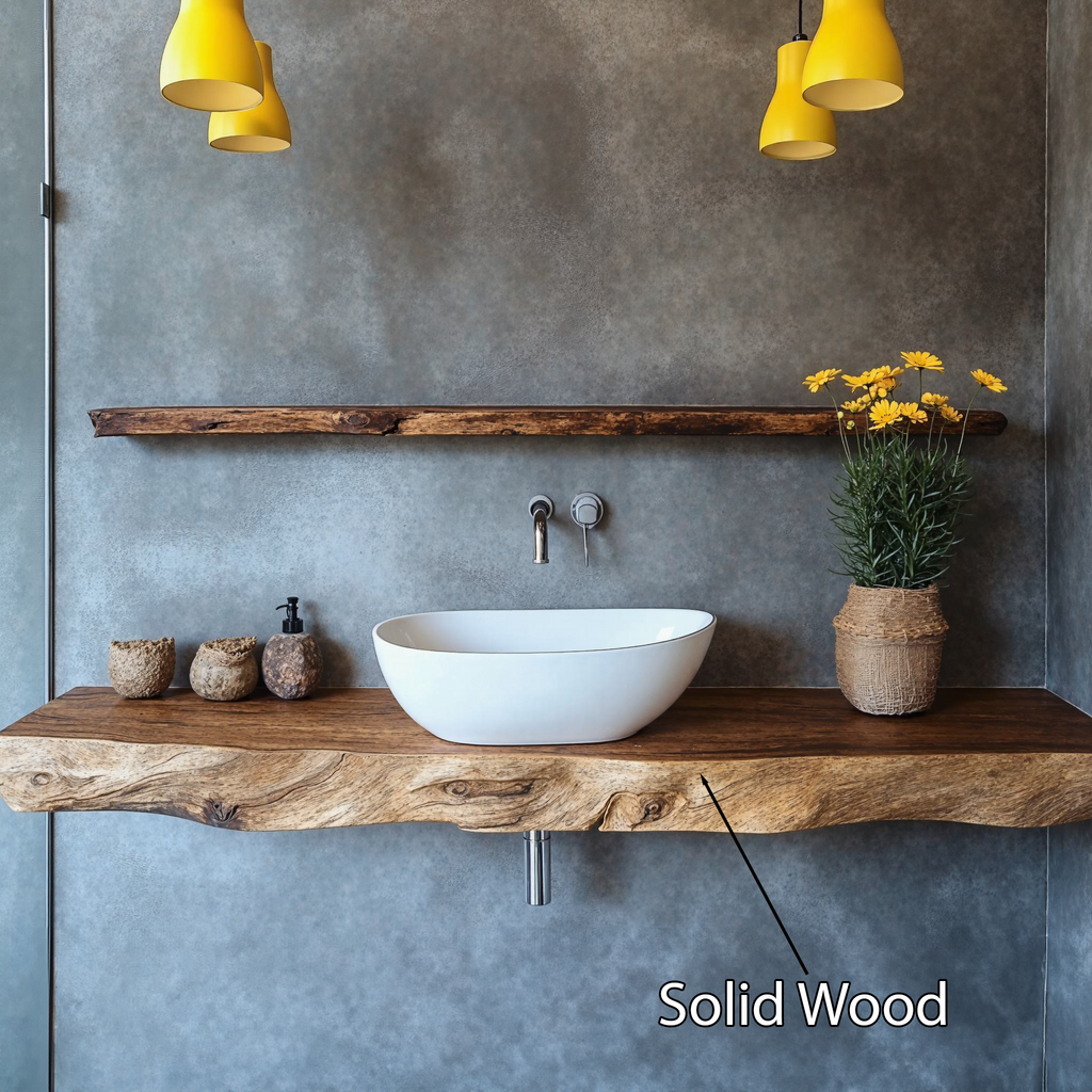 Handcrafted Wooden Vanity Bespoke Bathroom Piece SILDTBRV223