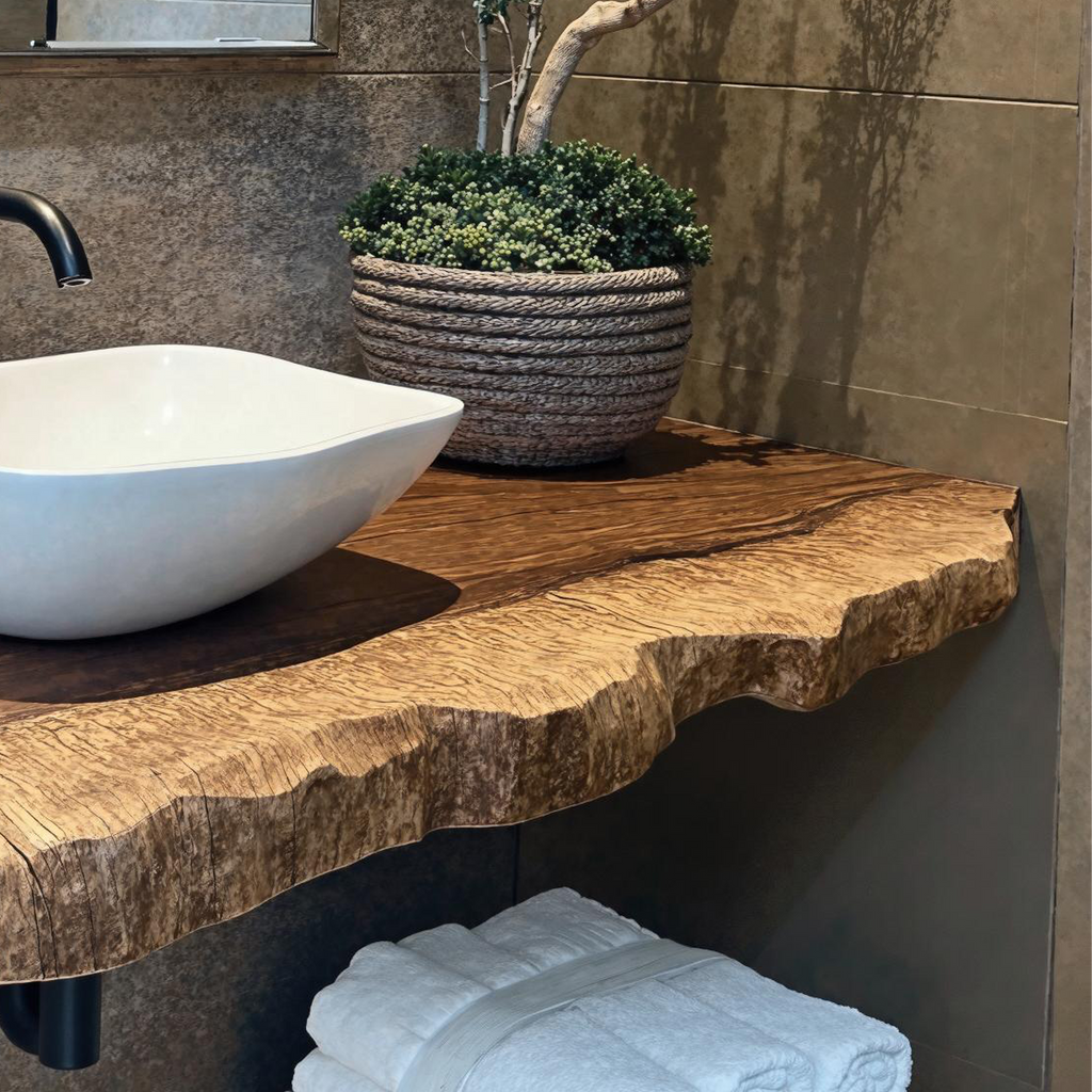 Floating Vanity Shelf For Bathroom With Modern Wooden Design SILDTBRV185