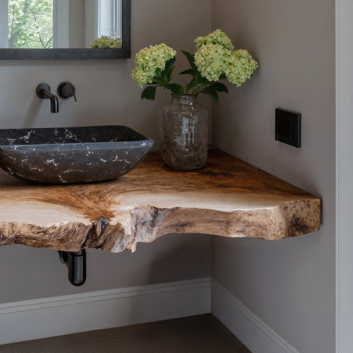 Elegant Farmhouse Bathroom Floating Shelf With Natural Wood SILDTBRV116