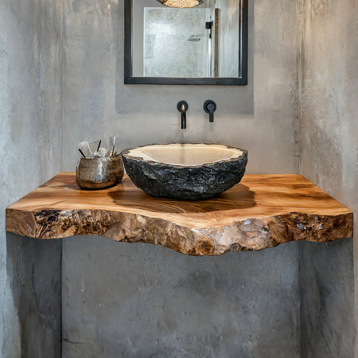 Handcrafted Solid Wood Vanity Unique Bathroom SILDTBRV201