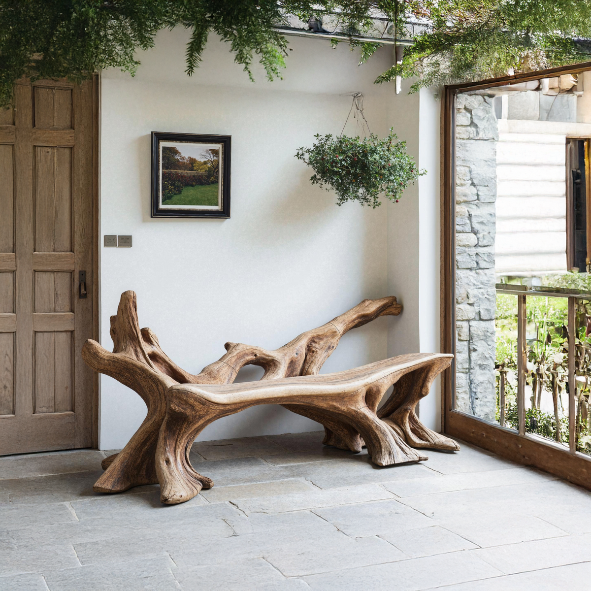 Handcrafted Wooden Bench Outdoor Seating For Durable Patios SILDTTNBRB012
