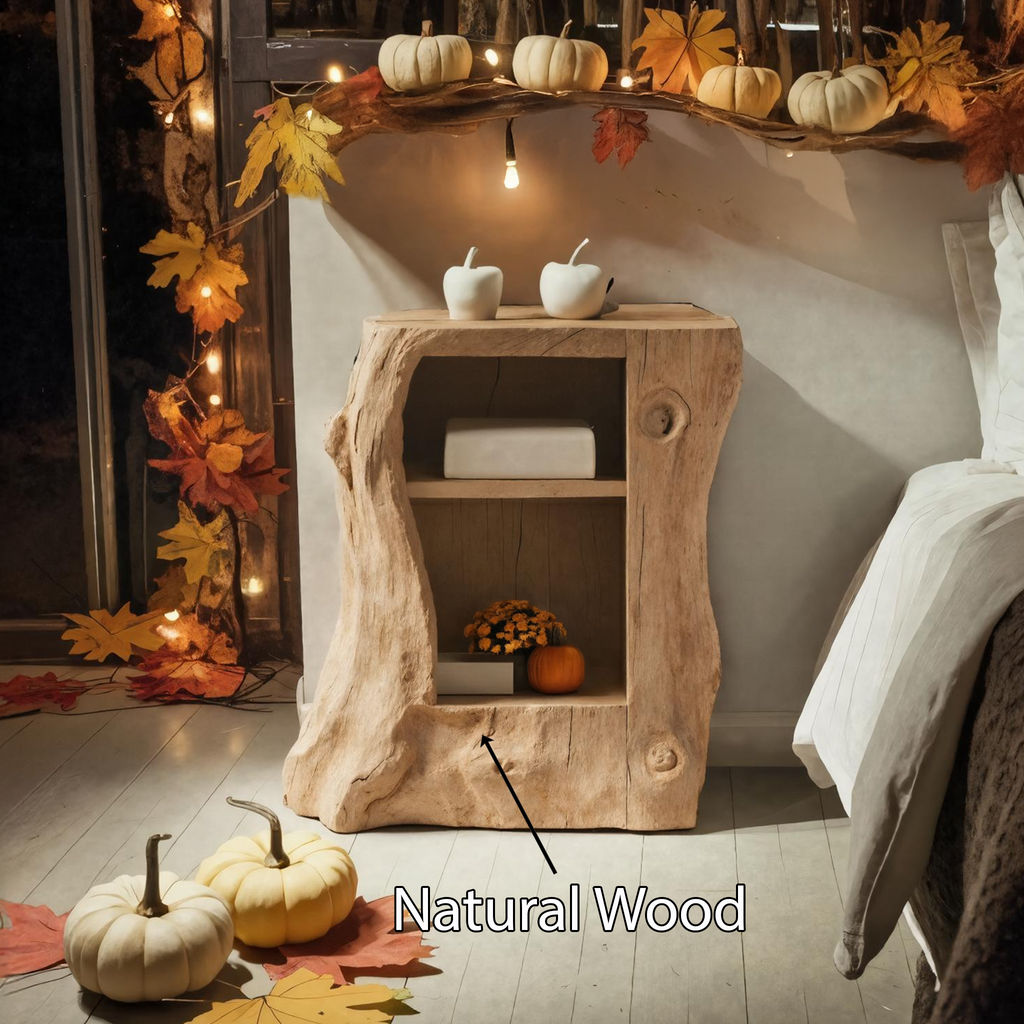 Handcrafted Solid Wood Nightstand For Bedroom Halloween Furniture SILDTTNHN002