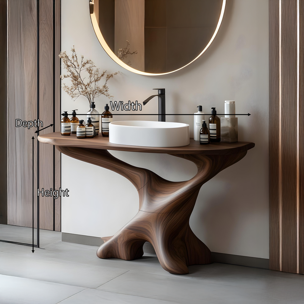 Handcrafted Solid Wood Vanity For Bathroom Decor SILDTTRBRV011