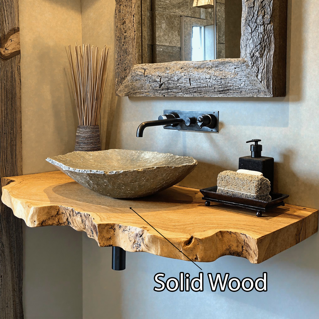 Floating Wood Bathroom Shelf SILDTBRV033