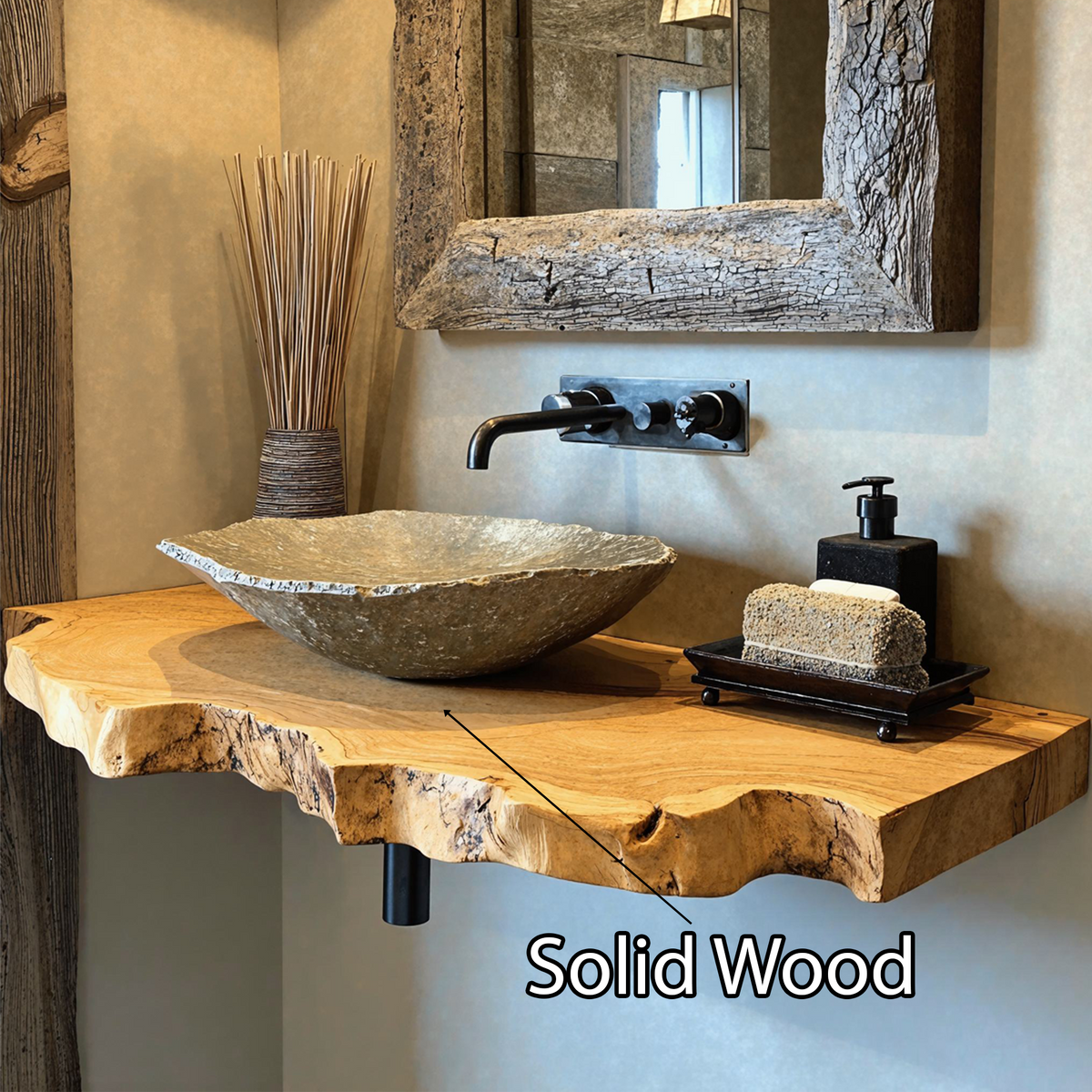 Floating Wood Bathroom Shelf SILDTBRV033