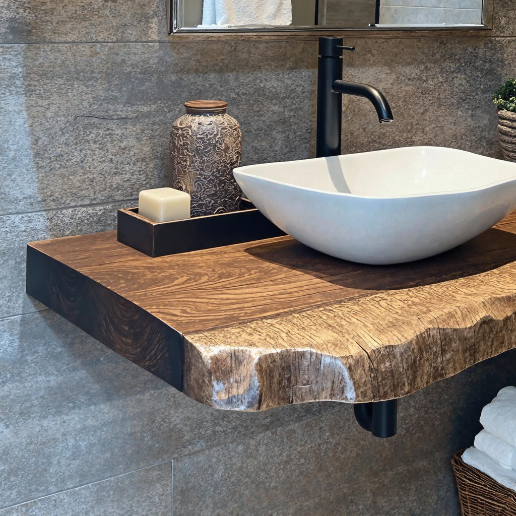 Floating Vanity Shelf For Bathroom With Modern Wooden Design SILDTBRV185