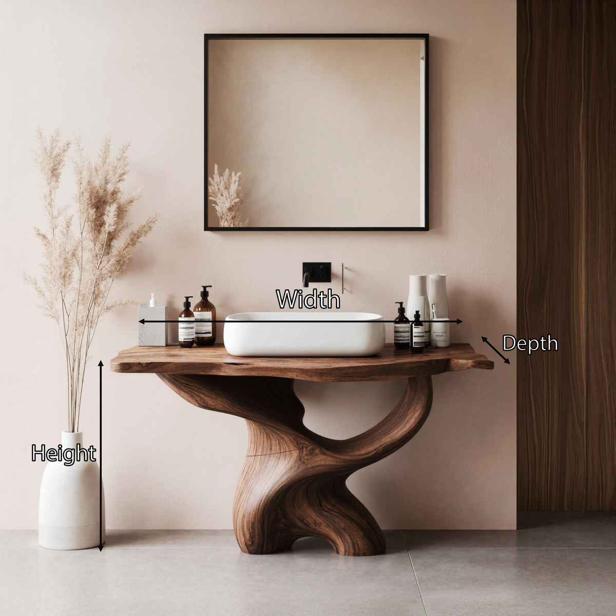Handcrafted Live Edge Vanity For Luxury Bathroom SILDTTRBRV013
