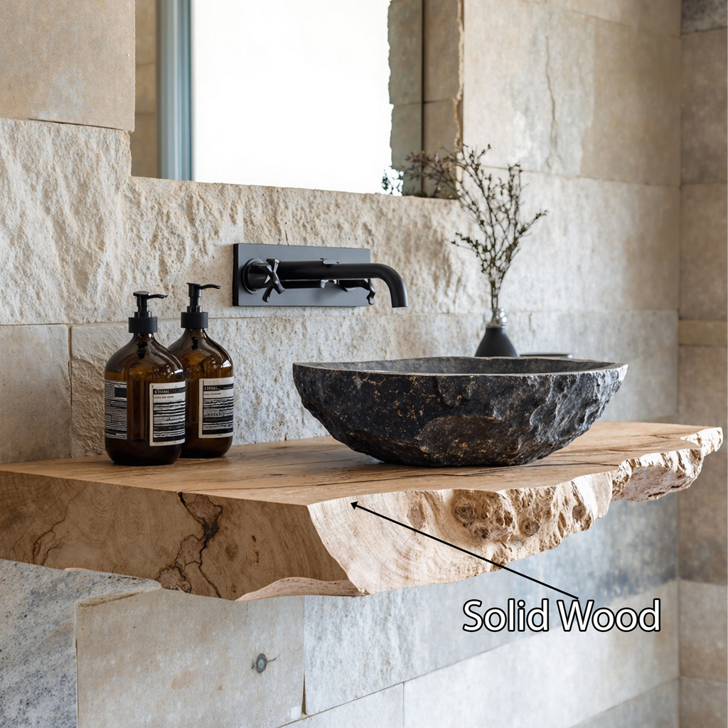 Handcrafted Bathroom Wooden Shelf SILDTBRV047