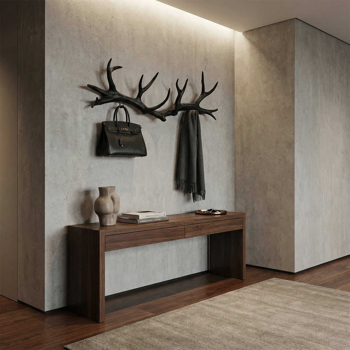 Antler Coat Rack Rustic Wood Wall Hanger Custom Gift SINLTCR006