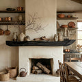 Boho Kitchen Floating Shelf Natural Edge Wooden Shelf For Wall Storage SINLSAFL069