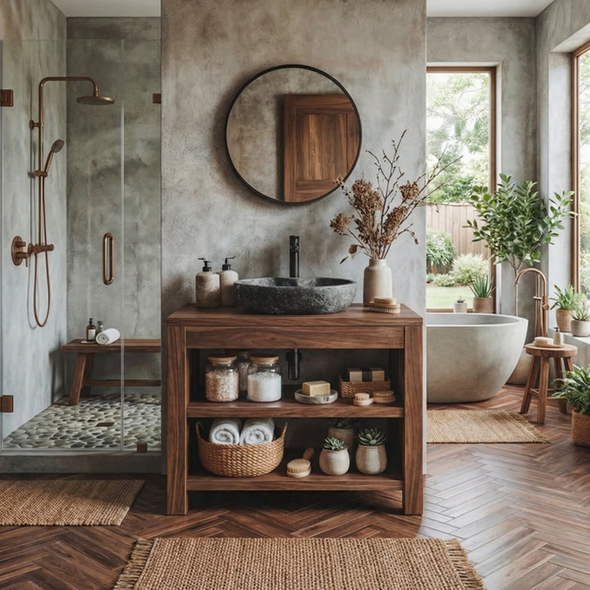 Custom Wood Vanity Bathroom SINLBRV026