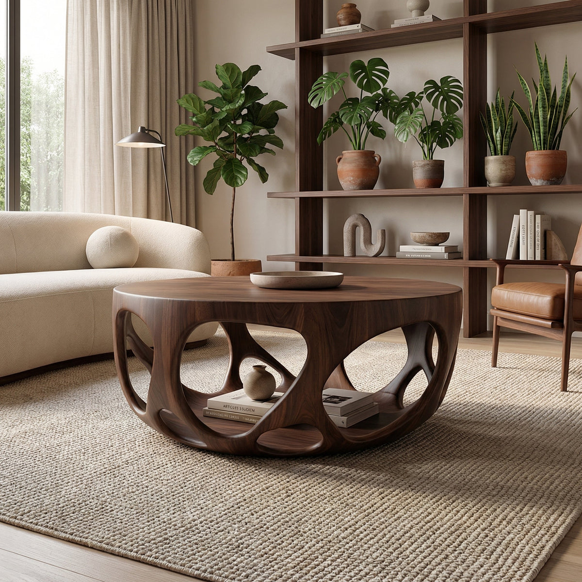 Artisan Coffee Table Natural Wood Farmhouse Gift SINLSACF025