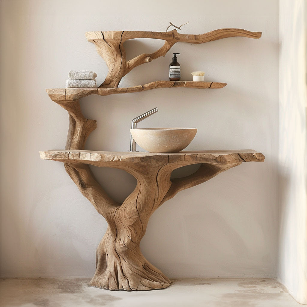Floating Wood Bathroom Vanity SILDTBRV055
