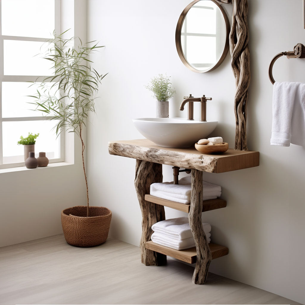 Handcrafted Counter Bathroom Vanity SILDTBRV018
