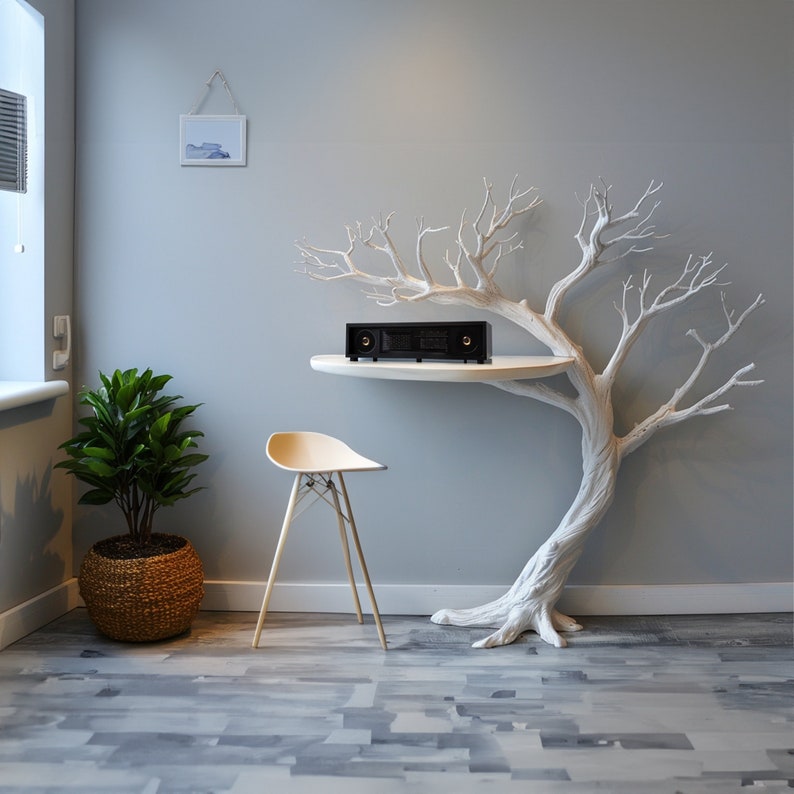 Handmade Wild Mulberry Wood Tree Shelf For Elegant Living Rooms SINLTB015