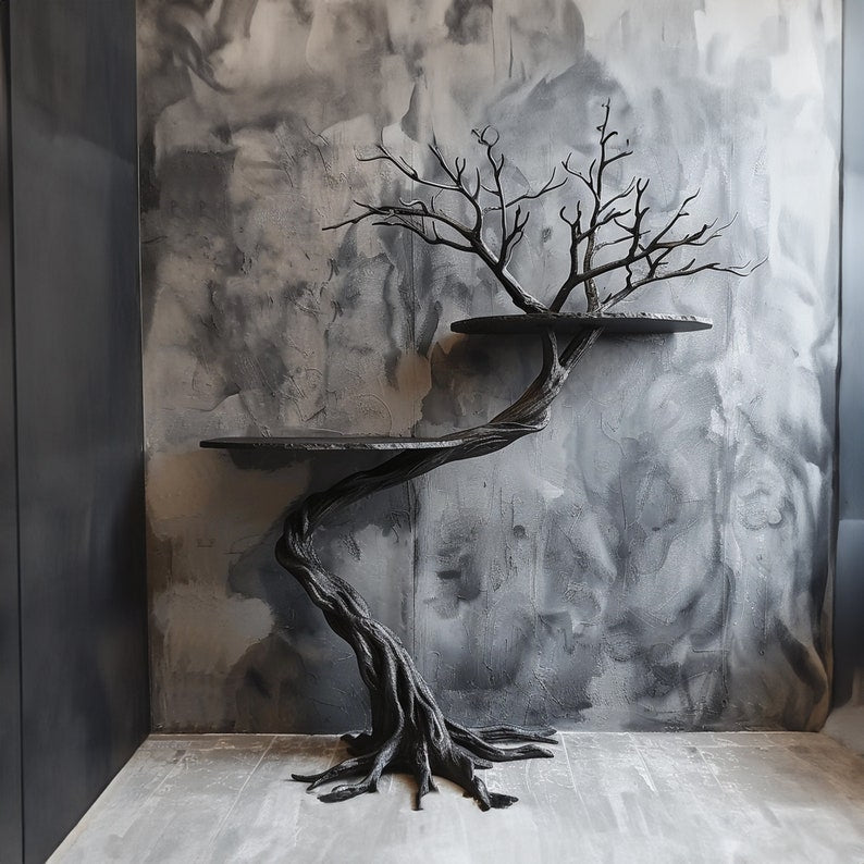 Handmade Wild Mulberry Wood Tree Shelf For Elegant Living Rooms SINLTB015